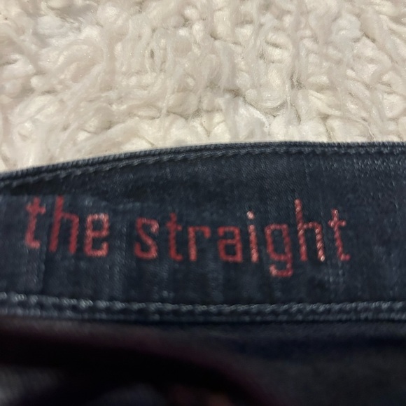 7 For All Mankind Dark Wash Blue Straight Leg Jeans 30”x27” - Picture 4 of 8